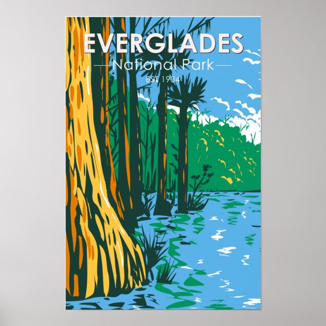 Affiche Everglades National Park Florida Vintage (Devant)
