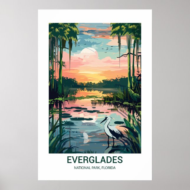 Affiche Everglades Parc National Floride USA (Devant)