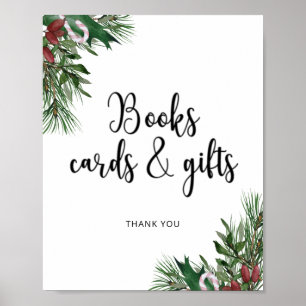 Affiche Evergreen LIVRES CARTES ET CADEAUX