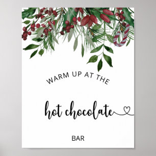 Affiche Evergreen Réchauffez-vous au bar Chocolat Chaud