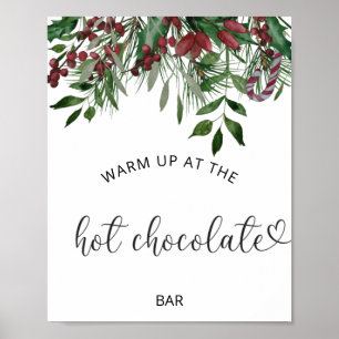 Affiche Evergreen Réchauffez-vous au bar de Chocolat Chaud