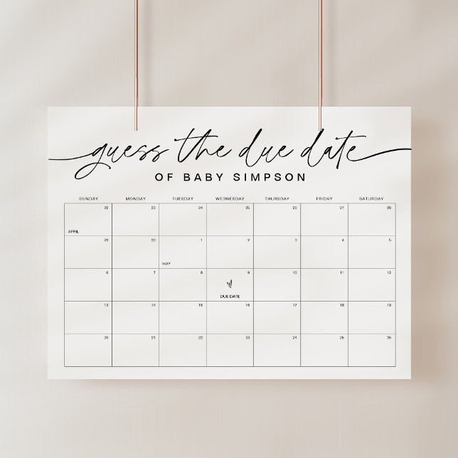 Affiche EVERLEIGH devine la date d'échéance Baby shower 16 (Créateur téléchargé)