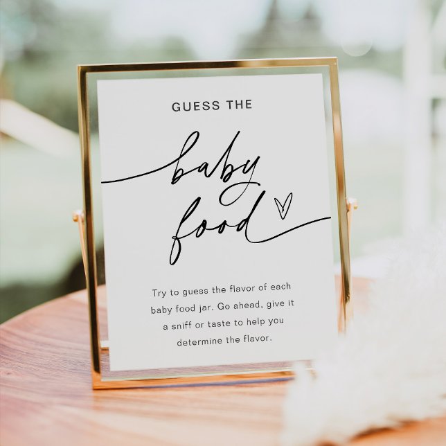 Affiche EVERLEIGH Guess the Baby Food Game Signe (Créateur téléchargé)