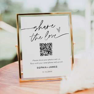Affiche EVERLEIGH Partagez l'Amour Mariage Photo QR Code
