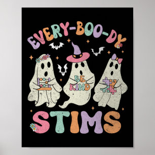 Affiche Every-boo-dy Stims Drôle Autisme Fantôme Halloween