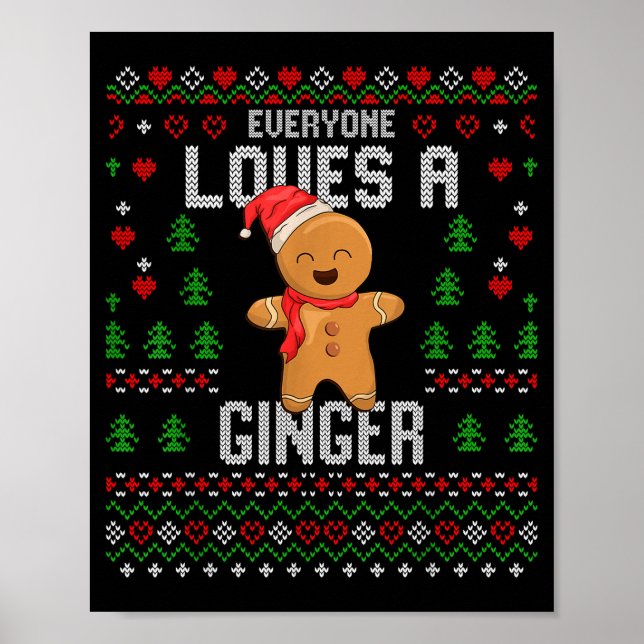 Affiche Everyone Loves A Ginger Red Hair Ugly Christmas Gi (Devant)