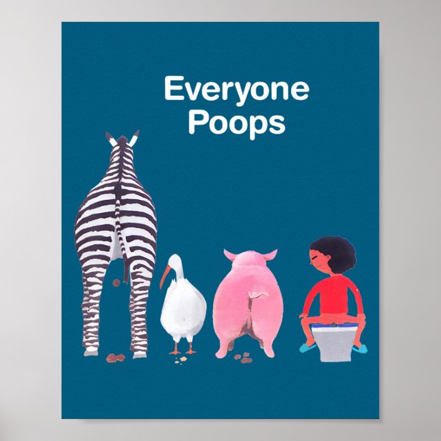 Affiche Everyone Ops Funny Zebra G Toilet Humor  (Devant)