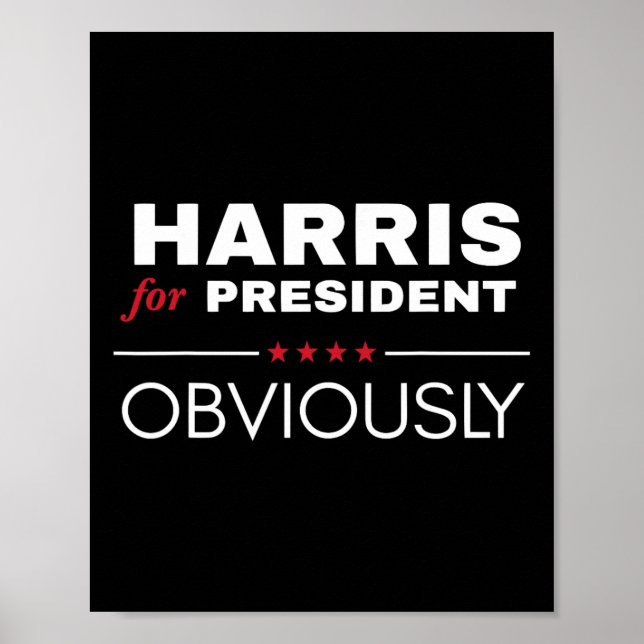 Affiche Évidemment Un Vote Pour Le Président Kamala Harris (Devant)