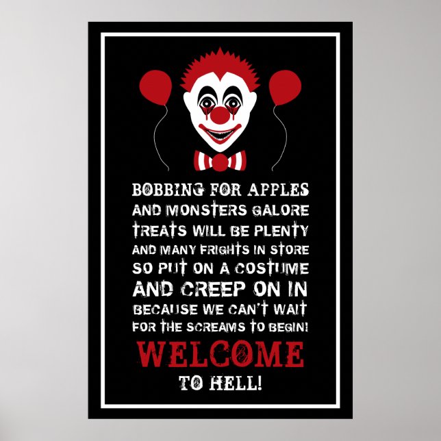 Affiche Evil Clown, Bienvenue Halloween (Devant)