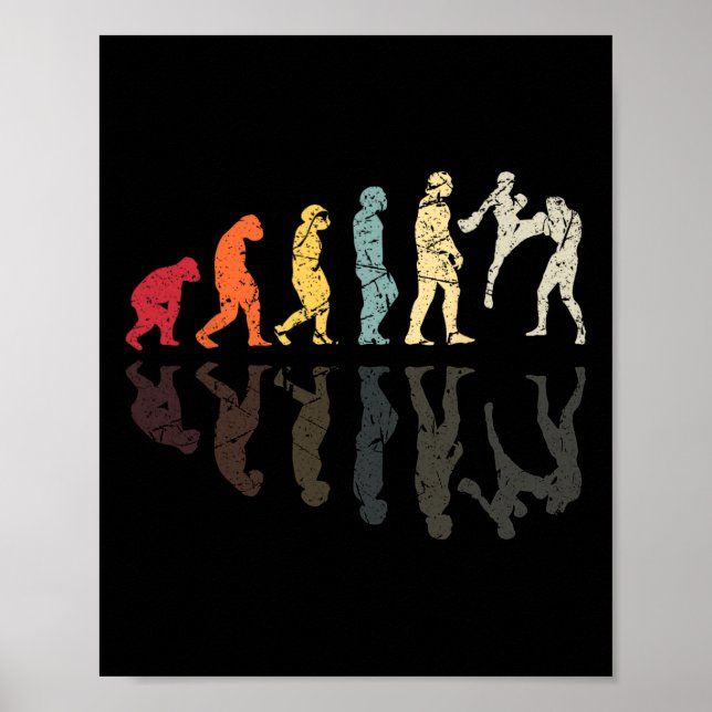 Affiche Évolution a utilisé les arts martiaux de kickboxin (Devant)