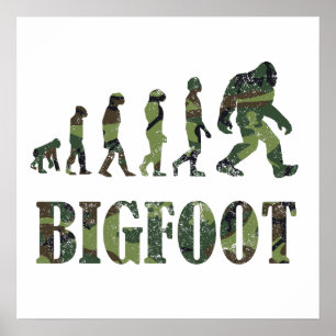 Affiche Évolution affligée de Bigfoot de camouflage