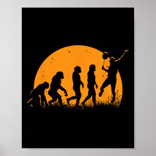 Affiche Evolution Badminton Player Racket Shutt