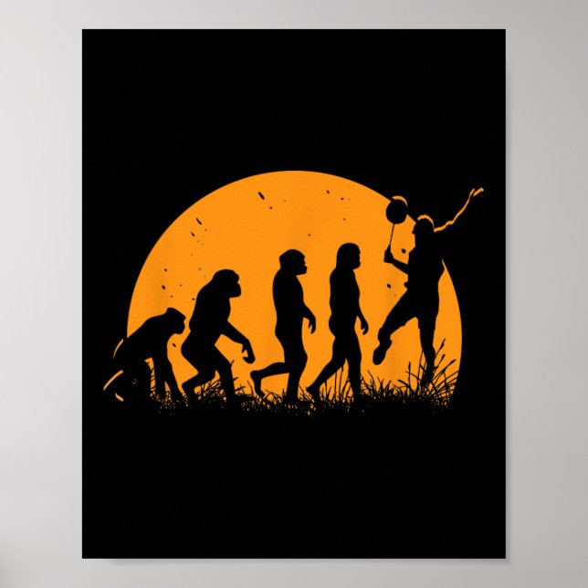 Affiche Evolution Badminton Player Racket Shutt (Devant)