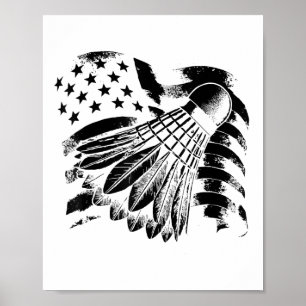 Affiche Evolution Badminton Player Shuttle Racket