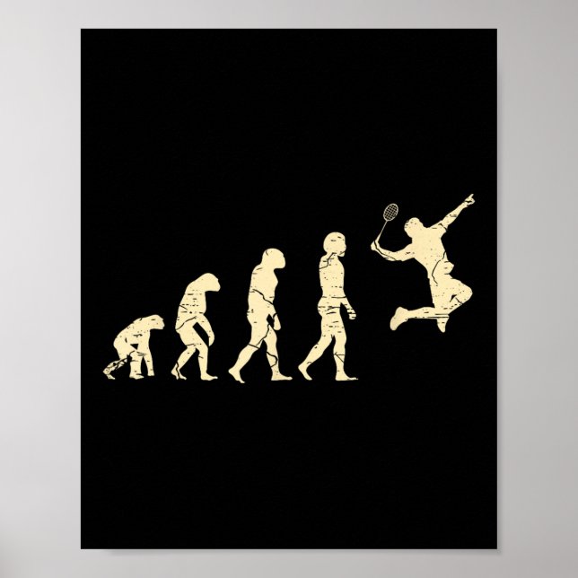 Affiche Evolution Badminton Player Shuttle Racket  (Devant)