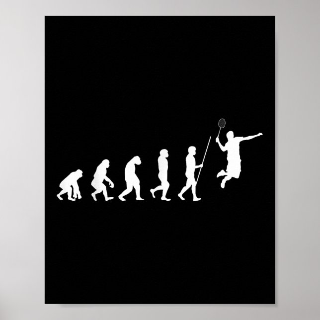 Affiche Évolution Badminton _ Shuttle _ Joueur de Badminto (Devant)