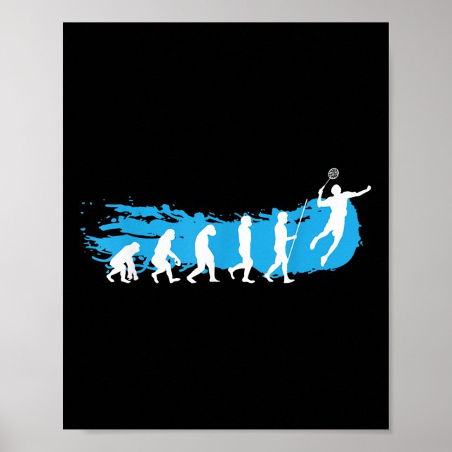 Affiche Évolution Badminton _ Shuttle _ Joueur de Badminto (Devant)