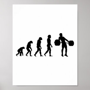 Affiche Évolution Bodybuilder Musculation Poids Haltérophi