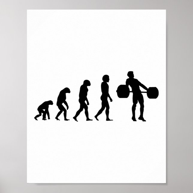 Affiche Évolution Bodybuilder Musculation Poids Haltérophi (Devant)