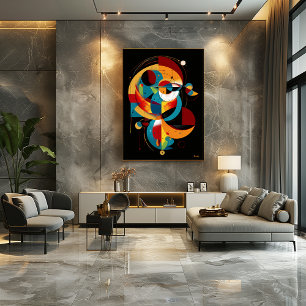 Affiche Évolution cosmique – Géométrie abstraite en mouvem