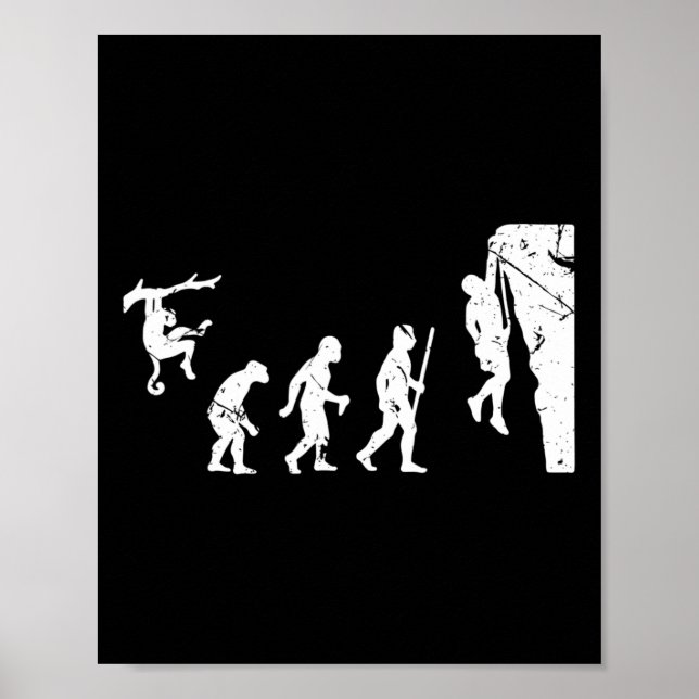 Affiche Évolution de grimpeur d'escalade de rocher Boulder (Devant)