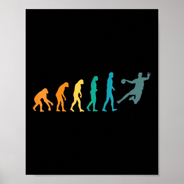 Affiche Évolution de handball sport drôle  (Devant)