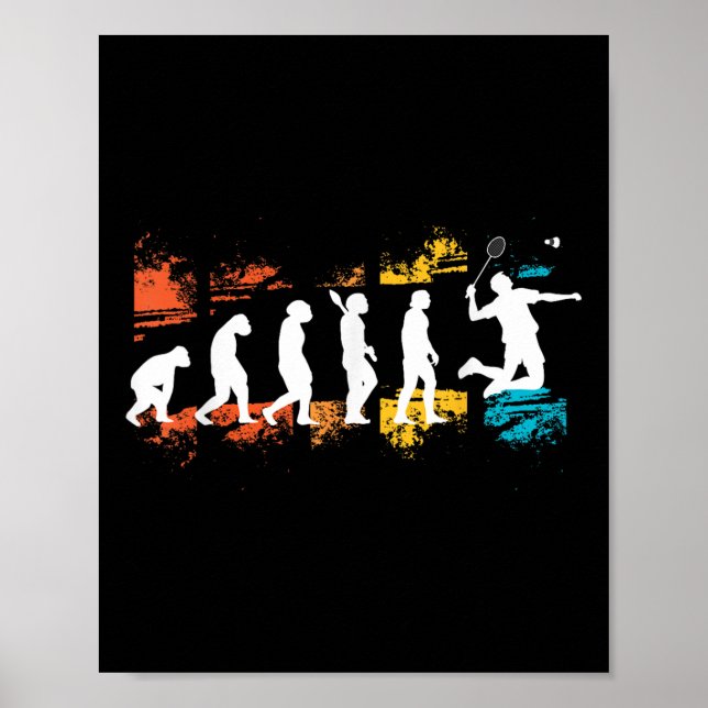 Affiche Évolution de joueur de badminton volant raquette d (Devant)