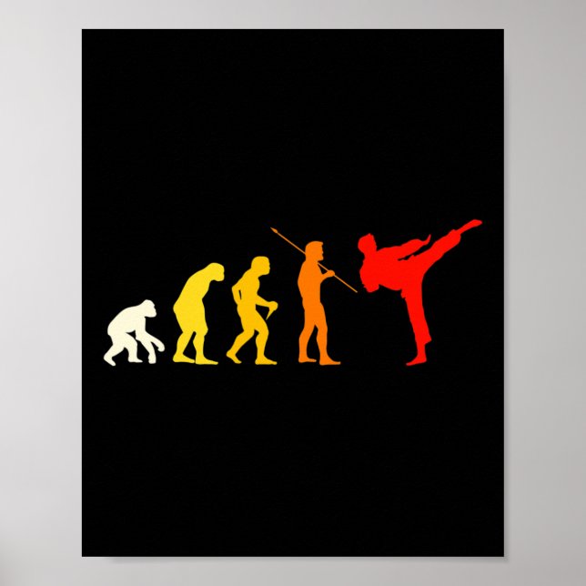 Affiche Évolution de karaté cadeau de kung fu Shotokan art (Devant)