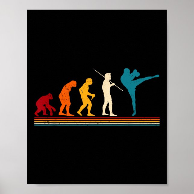 Affiche Évolution de kickboxing Kickboxer Karaté Boxe Mma (Devant)