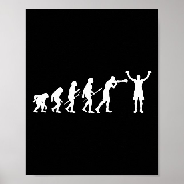 Affiche Évolution de la boxe - Amateur de boxe Boxeur Kick (Devant)