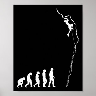Affiche Évolution de l'escalade - Grimpeur de blocs amusan