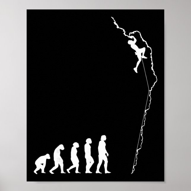 Affiche Évolution de l'escalade - Grimpeur de blocs amusan (Devant)