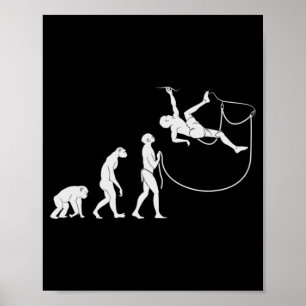 Affiche Évolution De L'Escalade Rock Climber Fun Rock