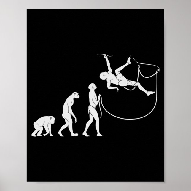 Affiche Évolution De L'Escalade Rock Climber Fun Rock (Devant)
