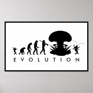 Affiche Evolution de l'homme et du cafard amusant Graphiqu