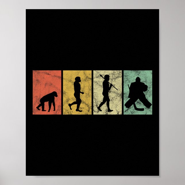 Affiche Évolution de l'homme gardien de but de hockey sur  (Devant)