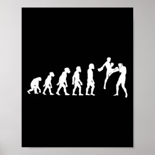 Affiche Évolution de Muay Thai drôle de kickboxing Mma Box