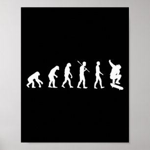 Affiche Évolution de skateboard - Cadeau de skateboarding 