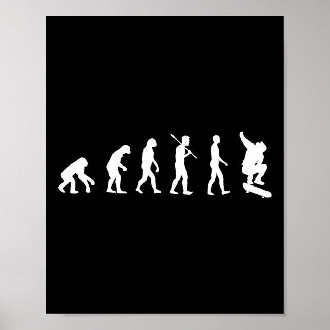 Affiche Évolution de skateboard - Cadeau de skateboarding  (Devant)