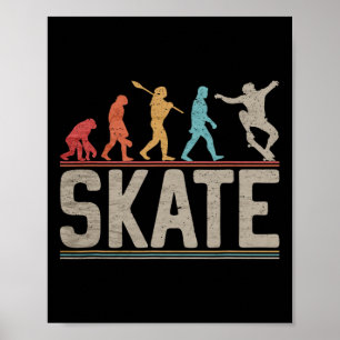 Affiche Évolution de skateboardeur Skateur Planche à roule