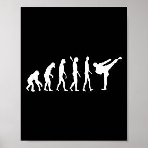 Affiche Évolution de Taekwondo Mma Judo Kung Fu Tkw Kickbo