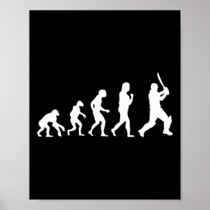 Affiche Évolution de Tsman pour joueurs de cricket amusant