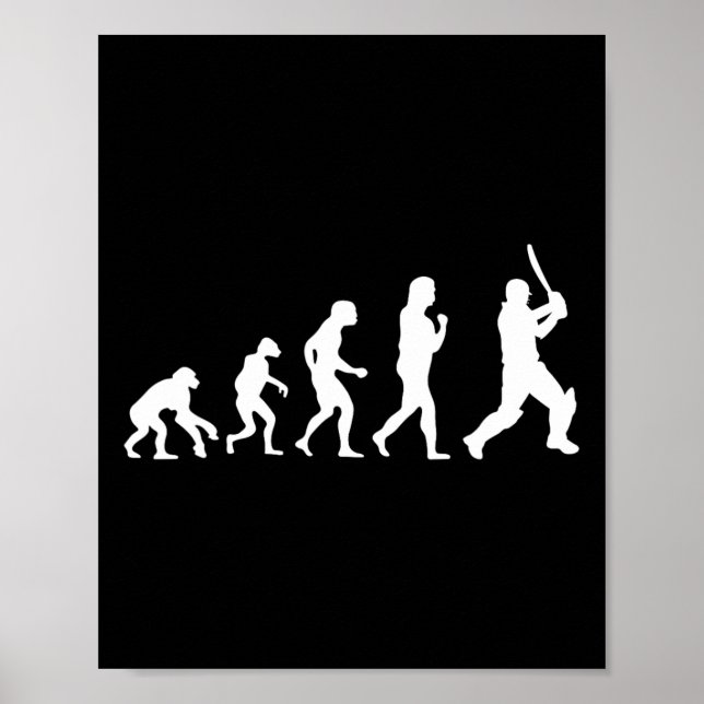 Affiche Évolution de Tsman pour joueurs de cricket amusant (Devant)