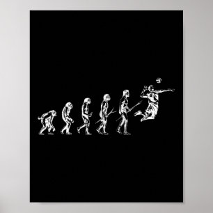 Affiche Evolution De Volley-Ball Man Drôle Joueur De Vball