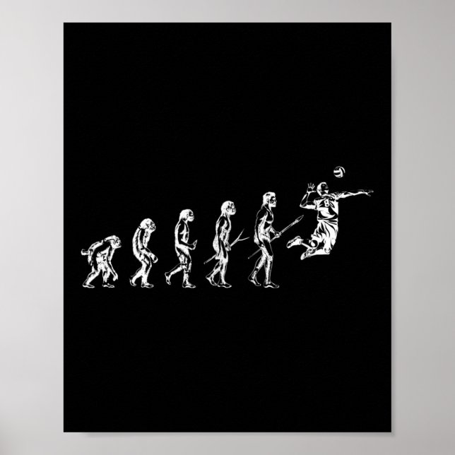 Affiche Evolution De Volley-Ball Man Drôle Joueur De Vball (Devant)