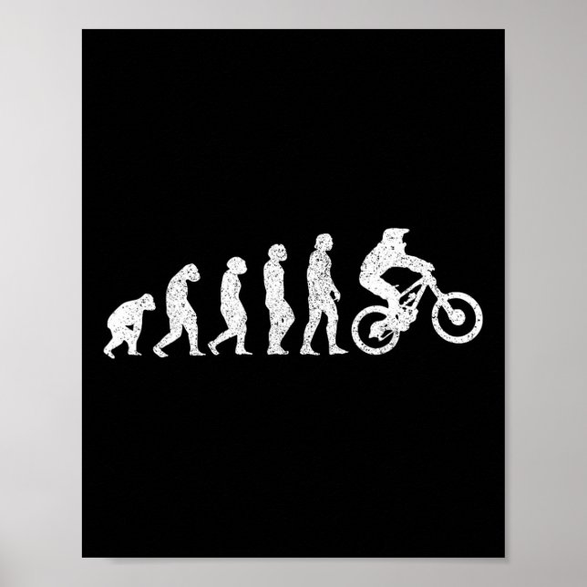 Affiche Évolution de VTT - Cadeau de VTT Downhill (Devant)