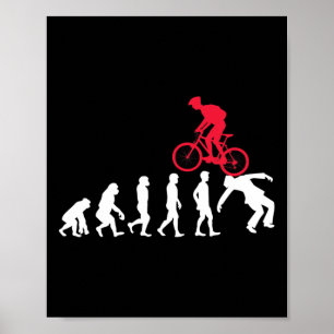 Affiche Évolution de VTT Mtb Crash Biker Cycliste