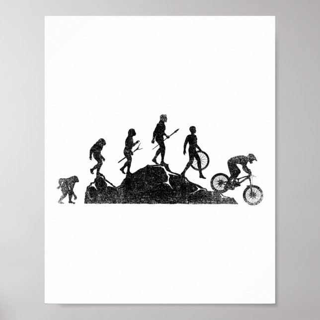 Affiche Évolution de VTT Vintage Vélo Bicyclette (Devant)
