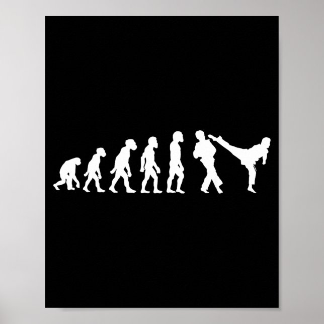 Affiche Évolution drôle de combattant de taekwondo humain  (Devant)