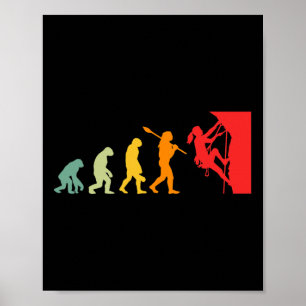 Affiche Évolution drôle d'escalade de roche humaine drôle